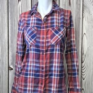 Madewell Madras button down shirt.